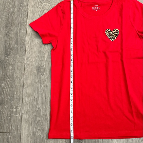 J. Crew Factory NWT Leopard heart graphic tee Red Size Small - Picture 9 of 10